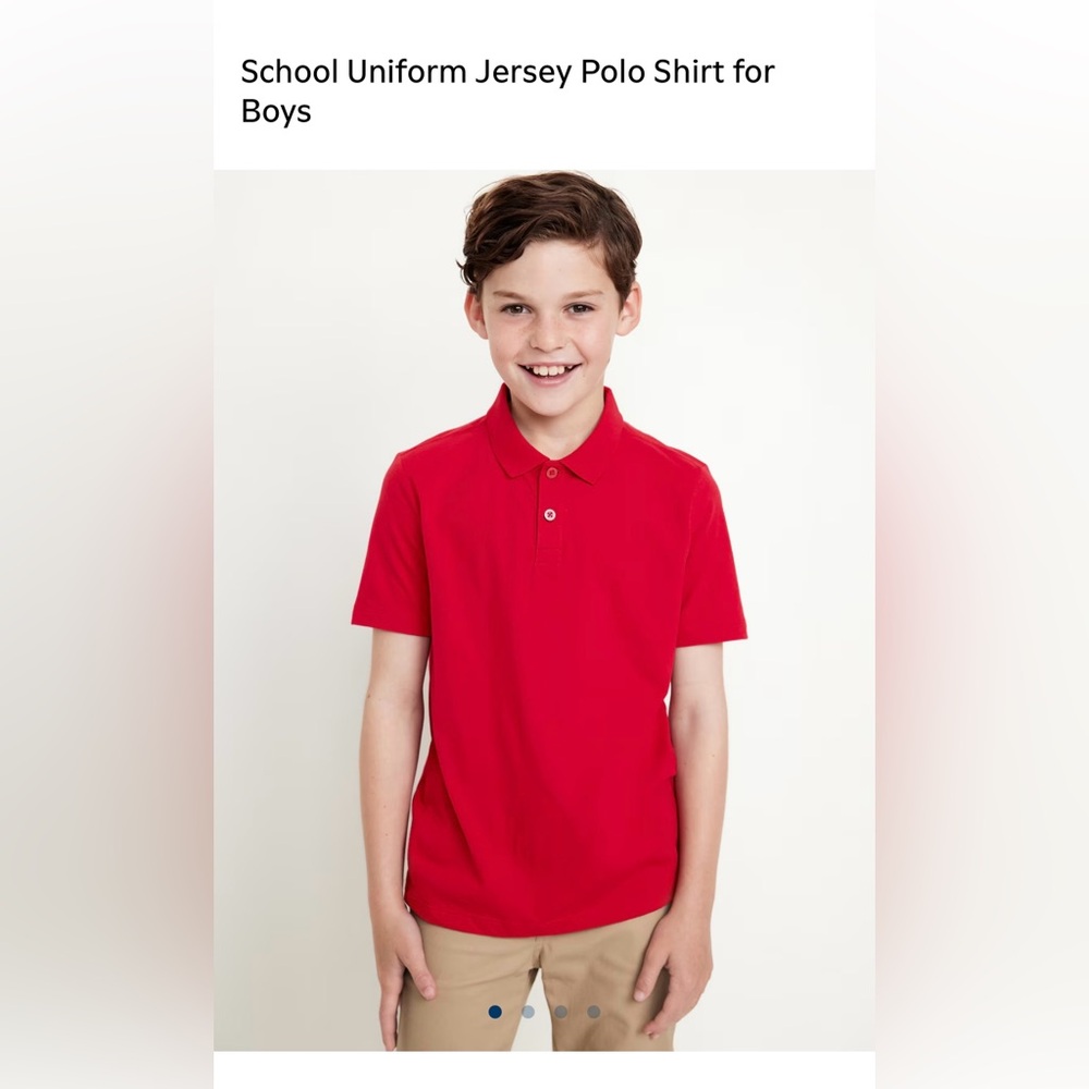 Old Navy School Uniform Jersey Polo Shirt for Boys - Size Small - Red Tape